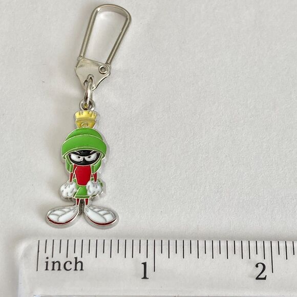 Vintage Marvin the Martian Zipper Pull Purse Bag Charm Warner Bros Looney Tunes - Picture 8 of 9